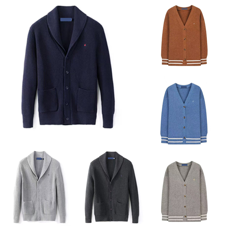 Sweater Mens Designer sweater Fall Knit Casual Coat Vintage Cardigan Warm V-neck embroidered pony top Slim jacket