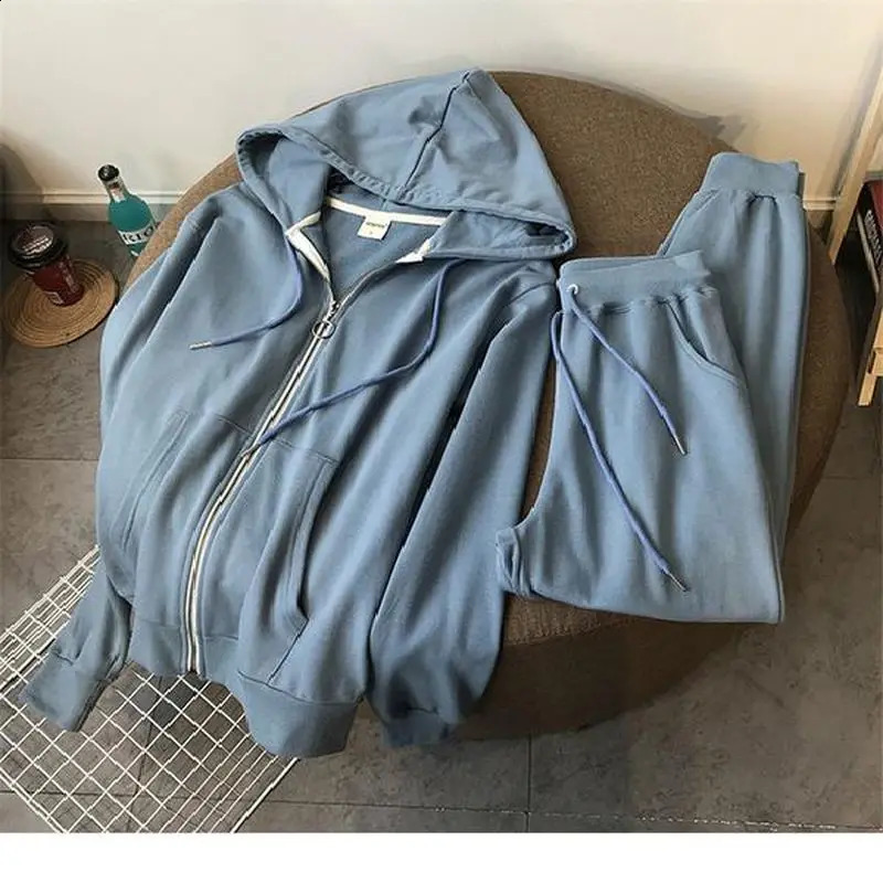 Femmes Jogging Costumes Automne Casual Sportswear Pocket Pocket Pocket Zipper Pantalon à manches longues Solides Ensembles de deux pièces SUIGHTS