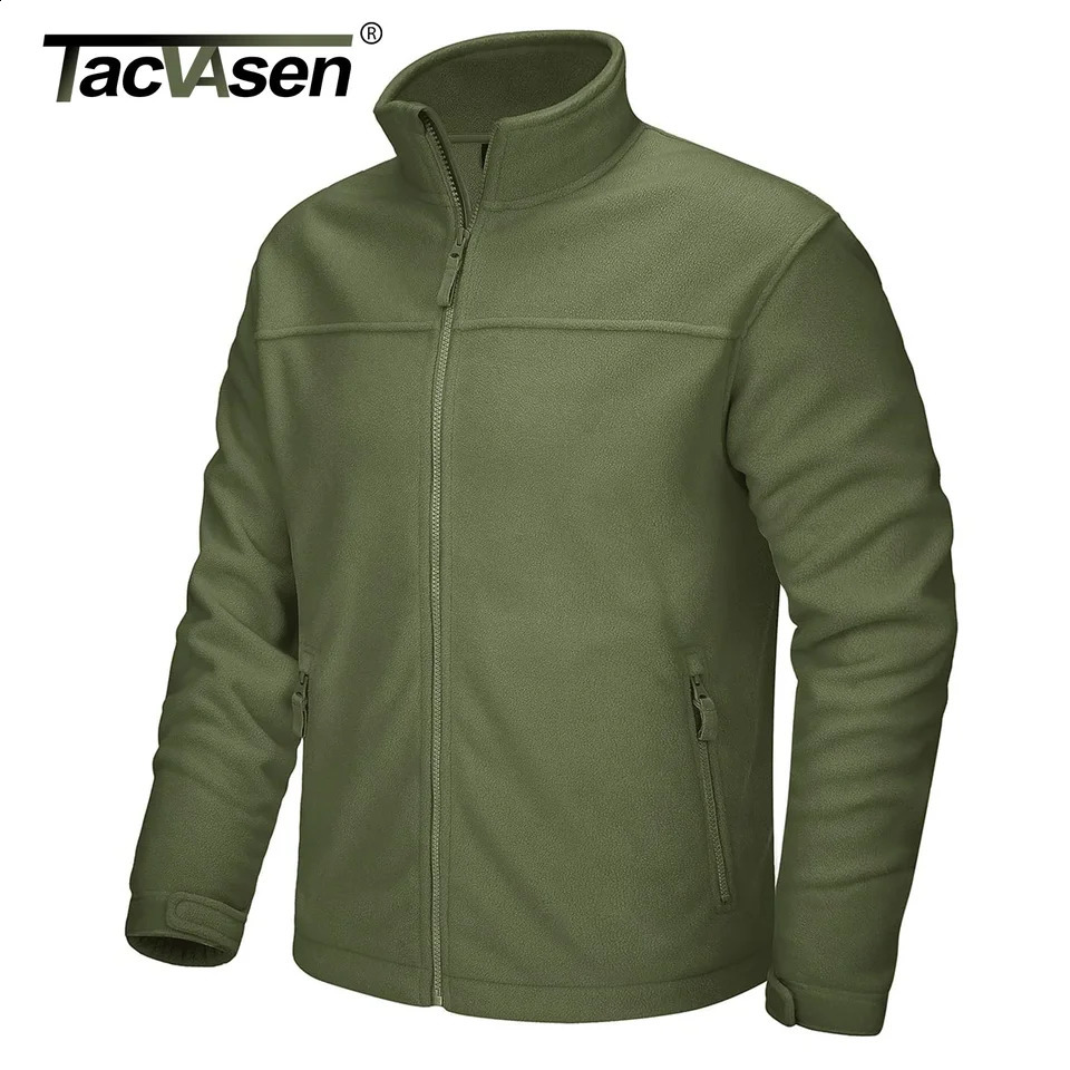 TACVASEN Winter Windproof Fleece Jackets Full Zip Mens Jacket MultiPockets Work Coats Hiking Windbreaker Climbing Parka 240828