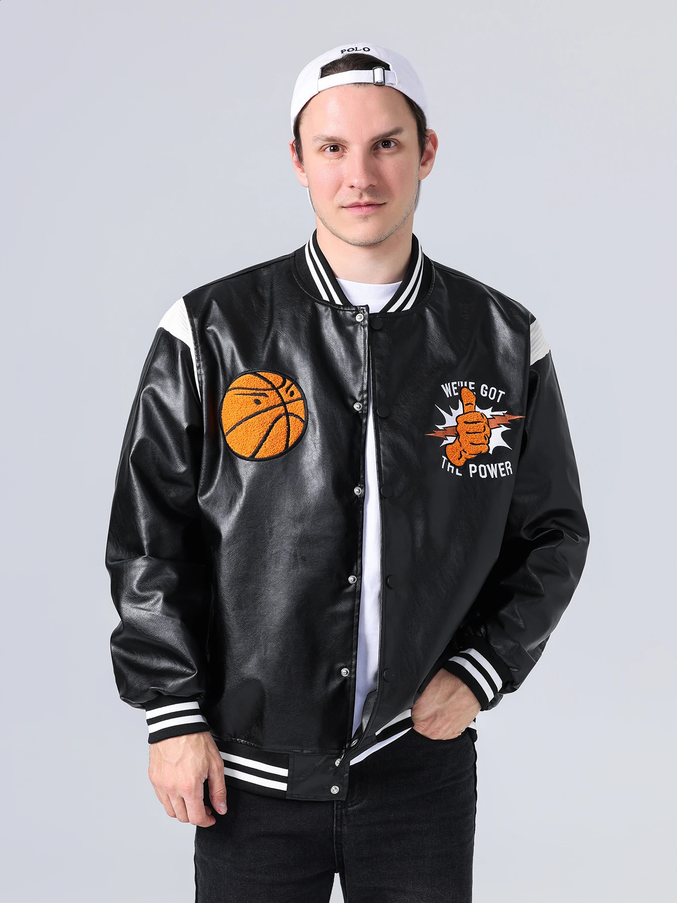 Mens Leather Varsity Basketball Jackets College Letterman Embroidery Outwear Coats Motorcycle Riding Jacket For Fall winter 240827