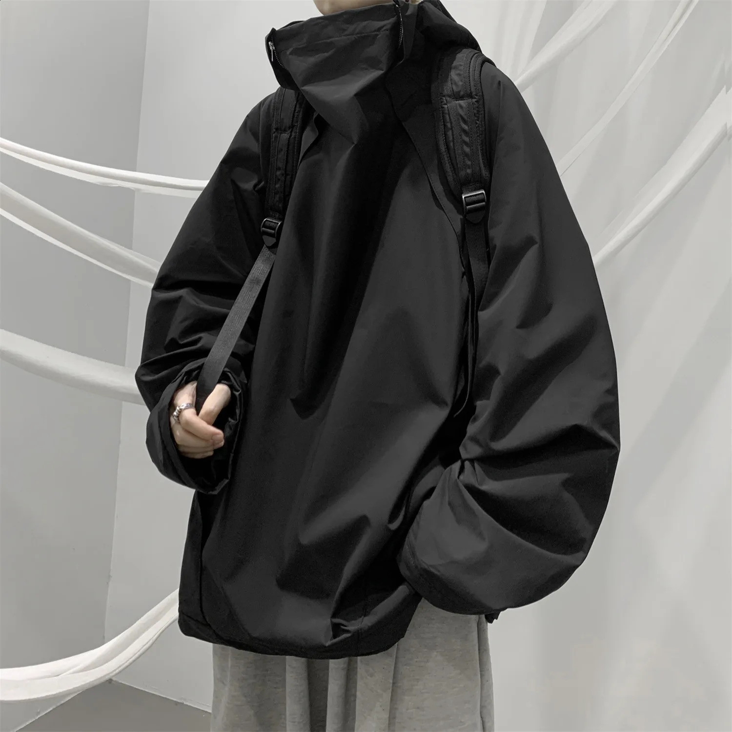 Vestes d'automne mode masculine dans les vêtements d'extérieur solide veste de couches de vent de vent décontracté pour hommes top à randonnée im