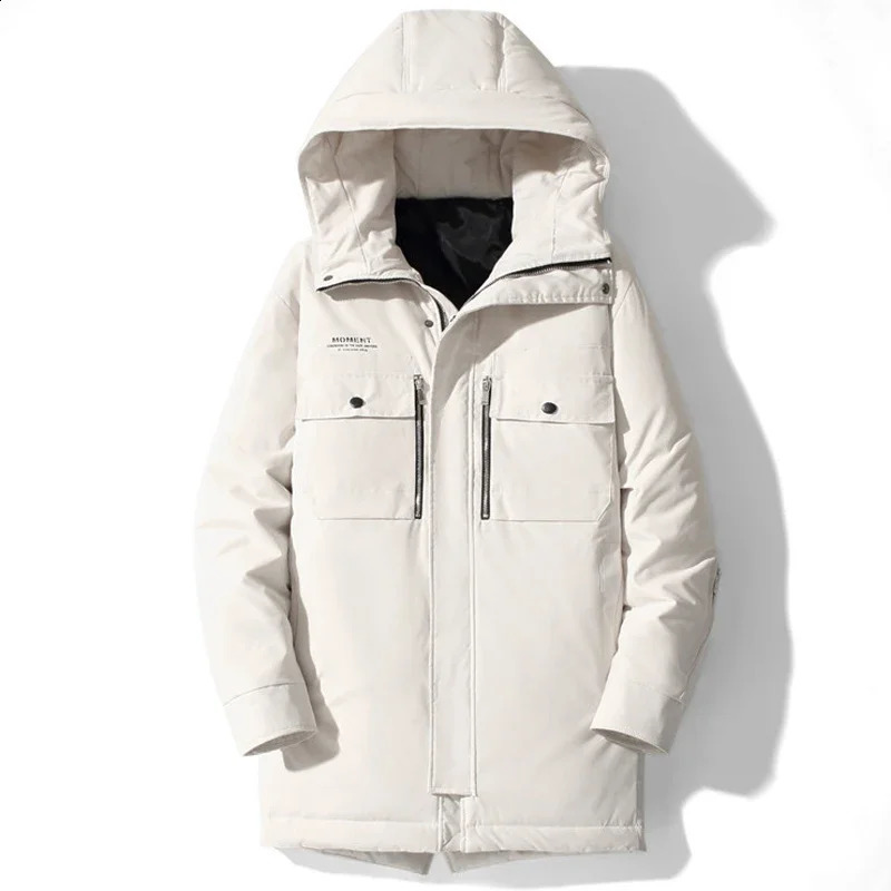 Veste des hommes Down Long Hiver Coat épais chaud Classic Mens Vestes de canard Midlegle Duck Outwear Puffer Windproof 240828