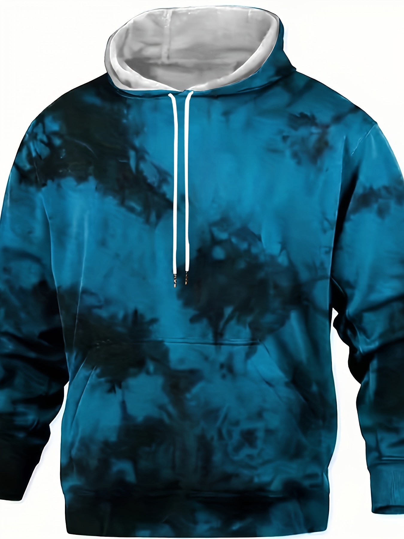 Plus Size Men's 3D Ink Painting Designer Print Hooded Sweatshirt Oversized Hoodies For Autumn/Winter, Men's Clo