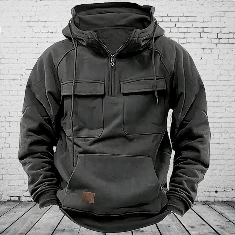 650GSM Heavy duty Fashion Mens Hoodie Autumn and Winter Casual Thick Work Clothes Mens Top Solid Color Hoodie Mens Sportswear 240828