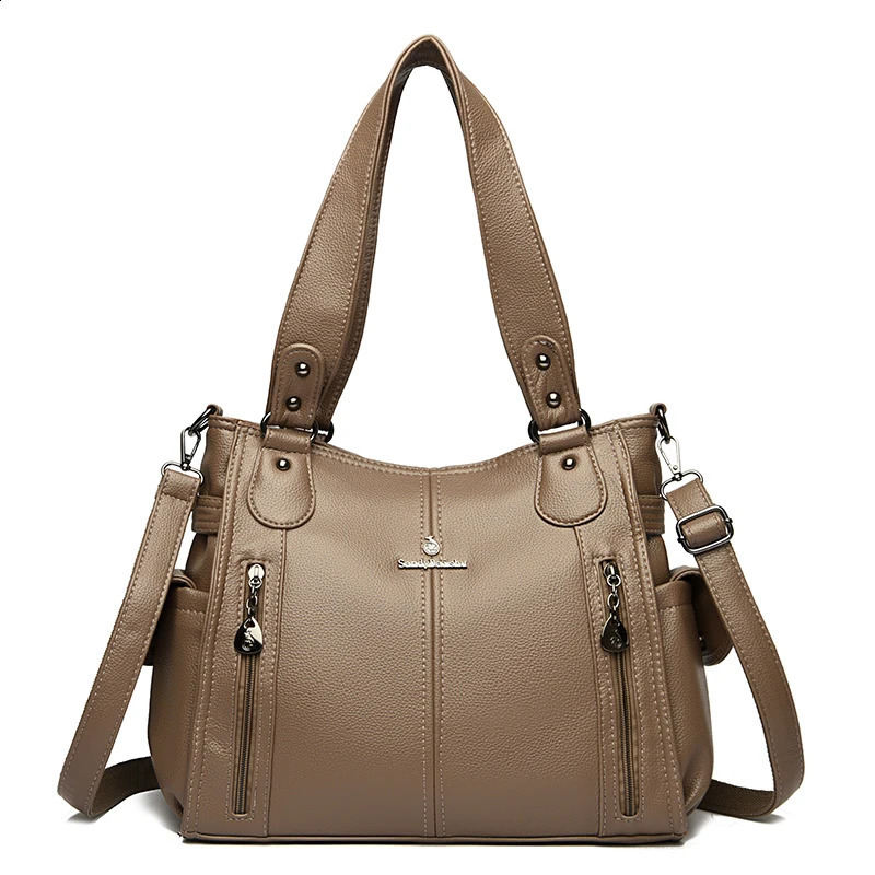 High quality soft leather shoulder cross body bag suitable for womens large capacity y handbag er handbag Sac A Main 240828