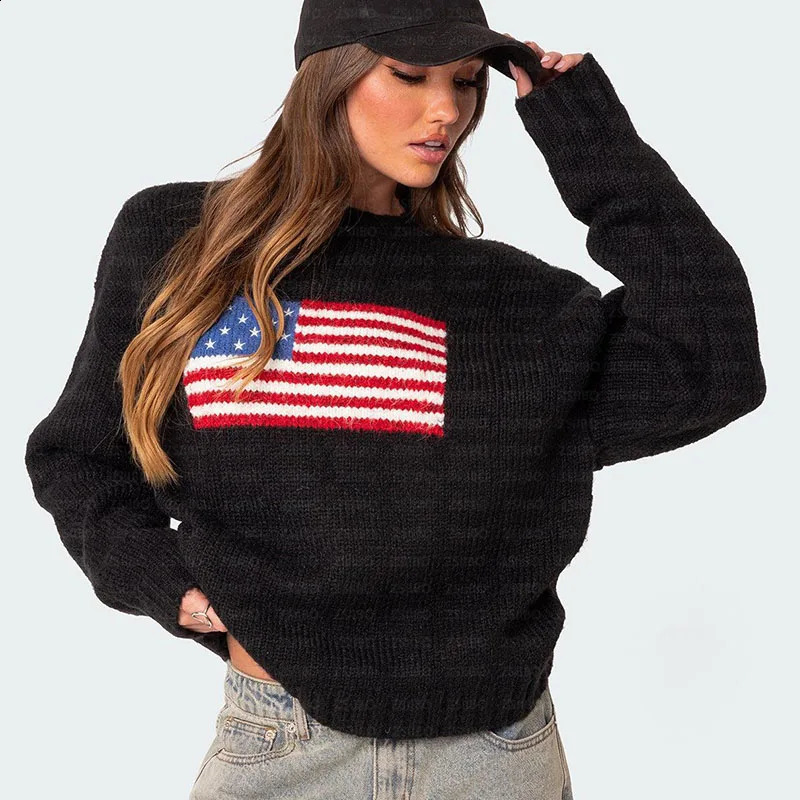 Y2k Harajuku Knitted Sweater Womens Gothic Retro O-neck Zipper Loose Street Clothing Korean Super Hip Hop Zipper E-girl 240827