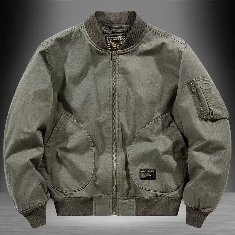 Vintage Trendy Loose Fit Bomber Jacket For Men Women Casual Cotton Coat For Spring Autumn Winter Thin Baseball Jacket 240828