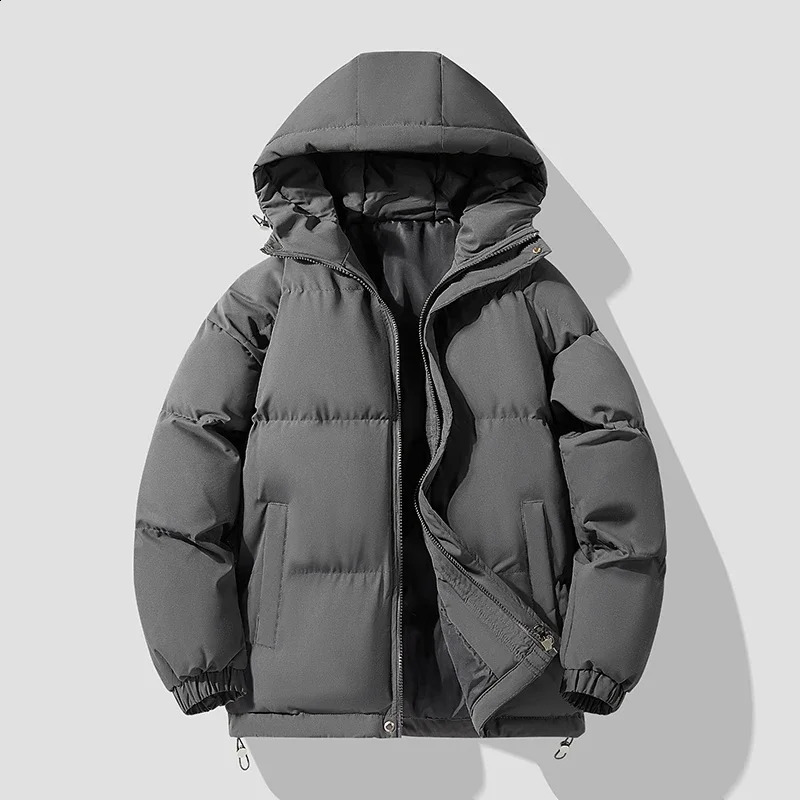 Windproof Parkas Fashion Loose Men Puffer Coat Sports Autumn Winter Mens Hooded Warm Thick Jacket Youth Trend 240828