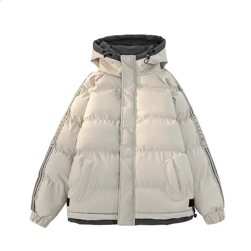 Autumn and winter Mens Double Layer Warmth Hooded Parkas Jacket Winter Cotton Coat Puffer Windproof 240828
