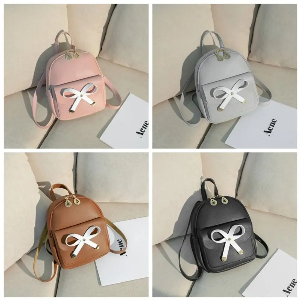 Sweet Cute Women Mini Backpack Fashion Graceful Small School Bags Casual Korean Style Big Bowknot Girl 240828Z