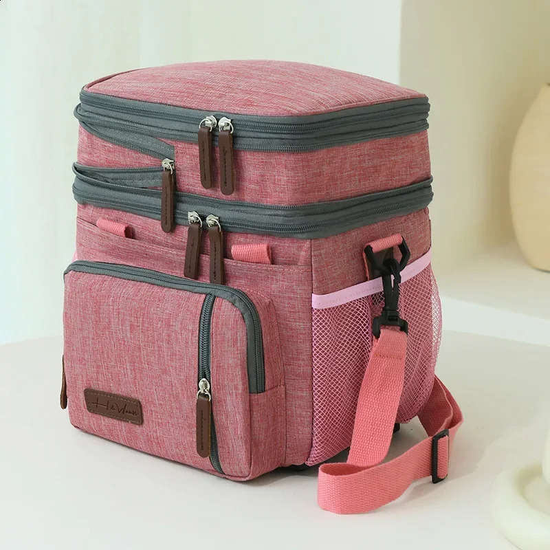 Insulated Case Durable Waterproof Office Lunchbag Shoulder Strap Cooling Box Portable Thermal Lunch Bag Picnic Food Cooler Bags 240828