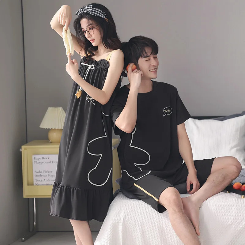 Couples coton vêtements pour hommes coréens de nuit de mode coréenne plus taille 3xl lounge décontracté jeune fille fille garçon pyjamas ensemble
