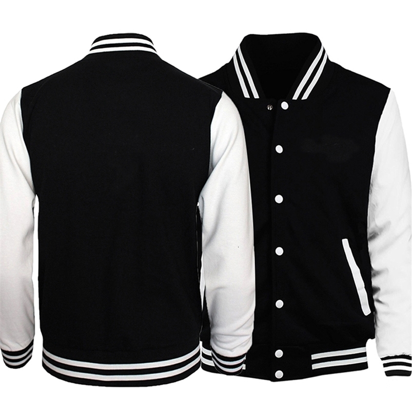 Couleur solide blanc noir en vrac surdimensionné de baseball surdimensionné veste de rue personnalisée pull en laine chaude 240828 ww