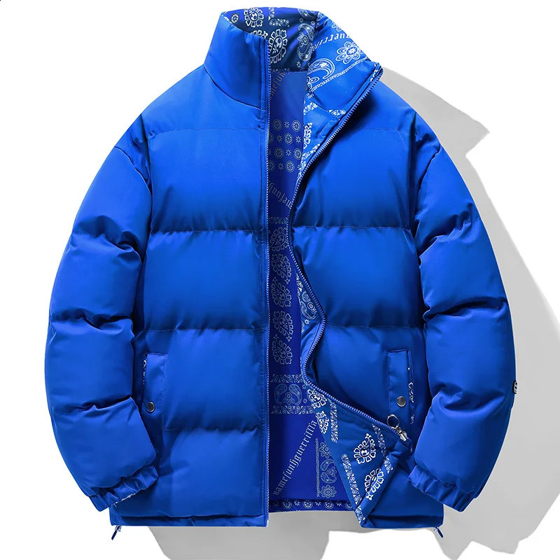 Veste d'hiver double face pour hommes, parka épaisse et chaude, à la mode, décontractée, bouffante, manteaux rembourrés en coton, vêtements d'ext
