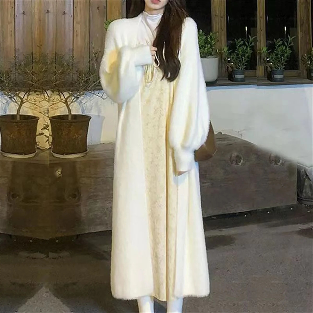 Womens Loose Lazy Long Cardigan Autumn Winter Knitted Long Sleeve Sweater Coat Warm Vintage Womens Coats Casual Office 240828