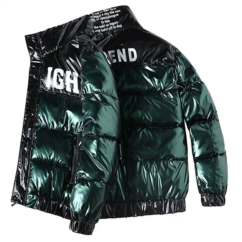 Veste d'hiver Hommes Parkas épaississer le manteau chaud mens col collier mode streetwear imperméable en bas coton 240828
