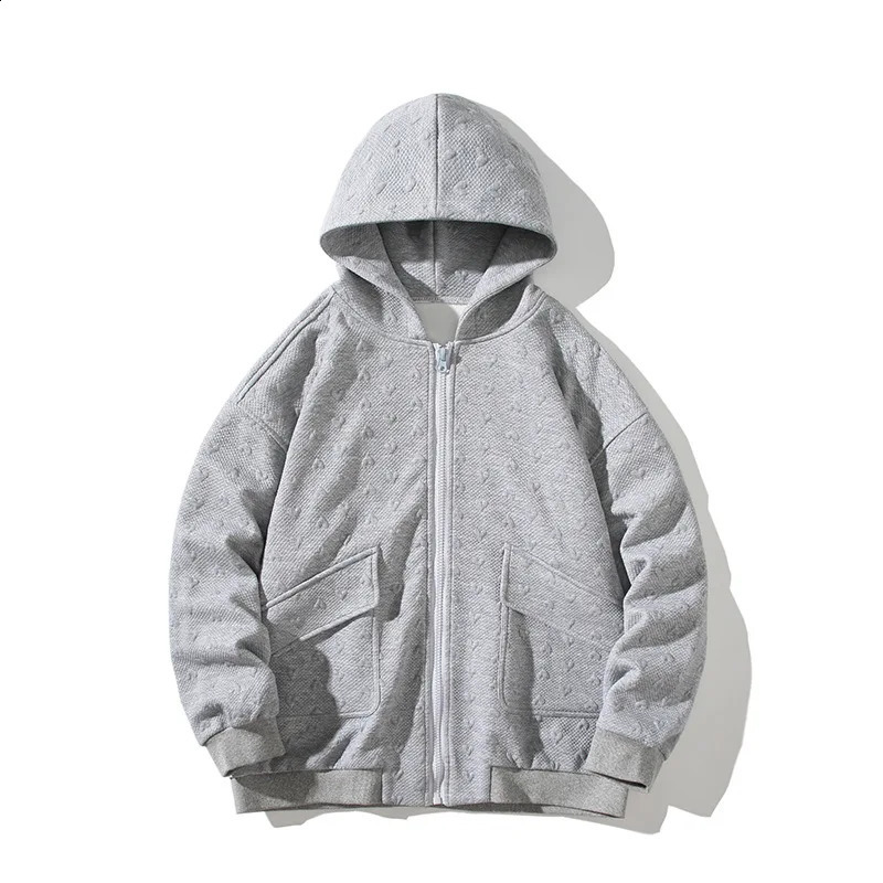 Autumn Mens Fashion Large Hooded Casual Long Sleeved Sweater Coat 240828