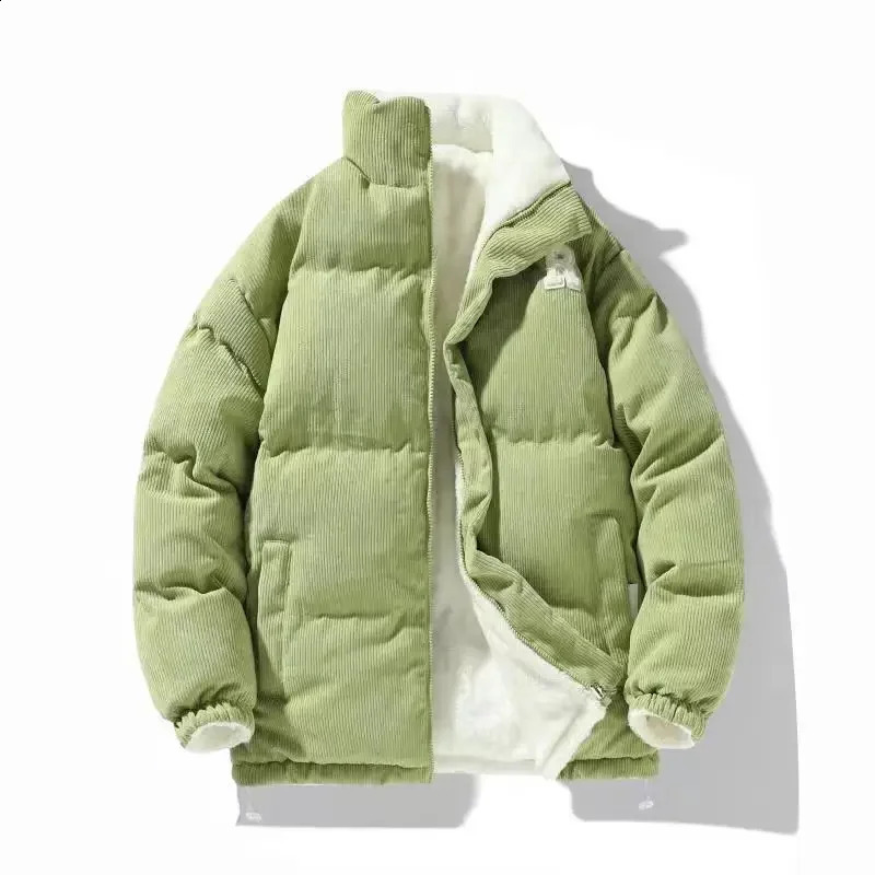 Mens Winter Jacket Corduroy Cotton Padded Warm Parkas Autumn Puffer Coat Lamb Loose Denim Male Parka Men Moletom Masculino 240828