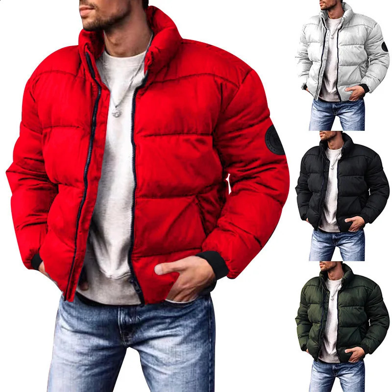 2023 Mens Winter Cotton Coat Stand Up Collar Down Thickened 240828