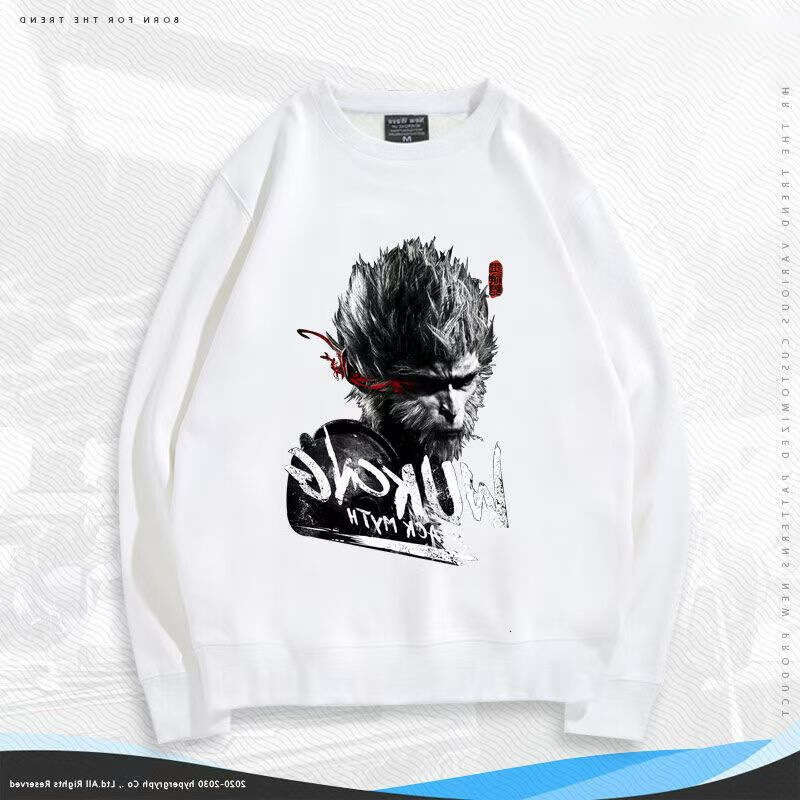 News Free Shipping 2024 New Black Myth Wukong Game Same Clothes Hoodie for Men and Women Loose Round Neck Spring and Autumn