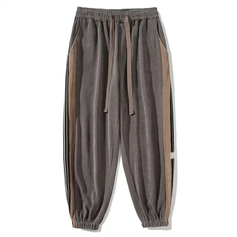 Pantalon en velours côtelé tendance pour hommes printemps automne au style high style pantalon de survêtement de style américain pantalon décontr