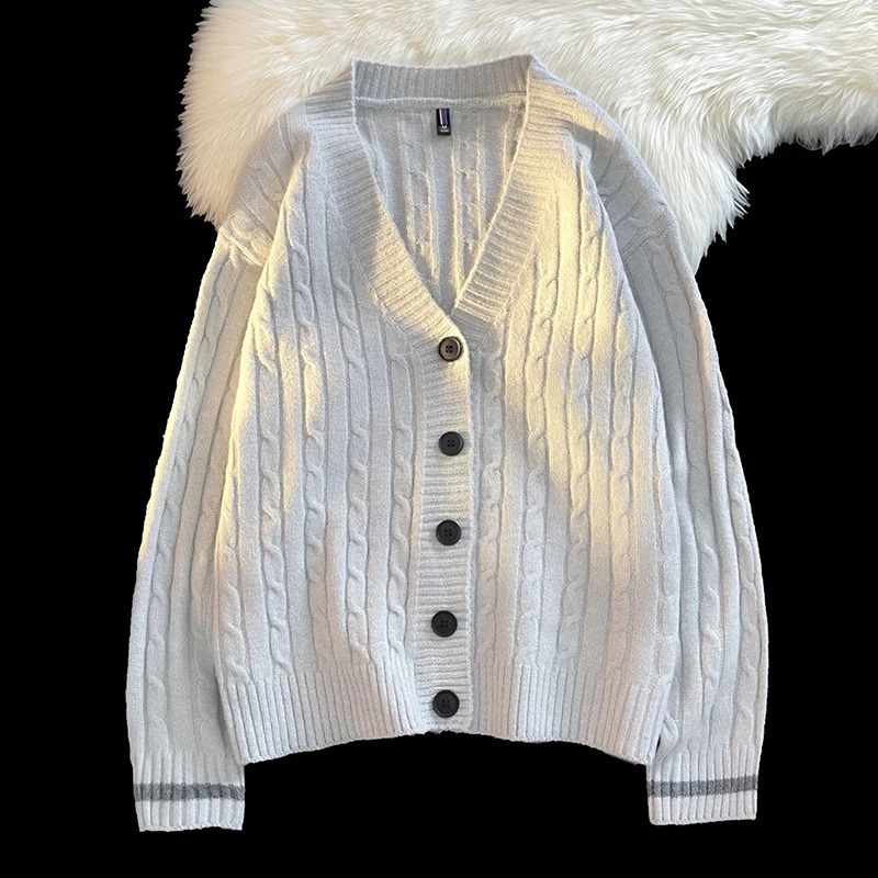 Fashionable Niche Knitted Cardigan Mens V-neck Cardigan Streamlined and Comfortable Clothing Alpaca Cashmere 240829