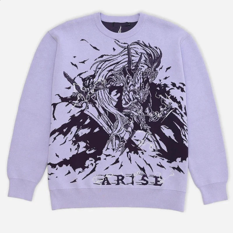 American Harajuku Mens and Womens Sweater Fashion Clothing Cartoon Anime Pattern Gothic Oversized Pullover 90s Sweater EMO 240829