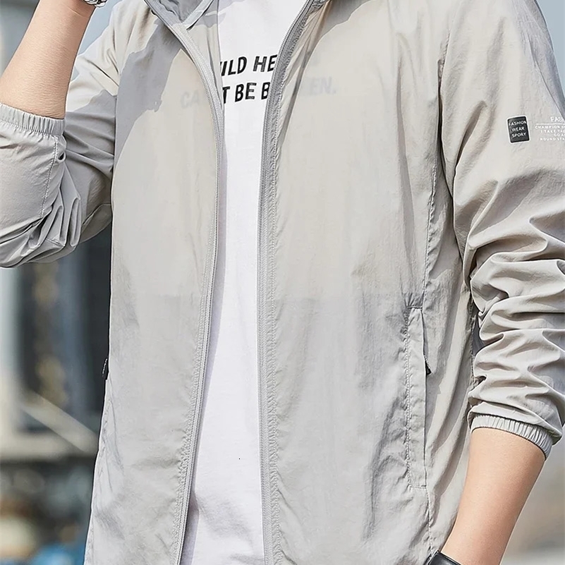 5XL Sunscreen Coats Mens Jacket Breathable Sports Summer UV Protection Outdoor Fishing Skin Coat y240828