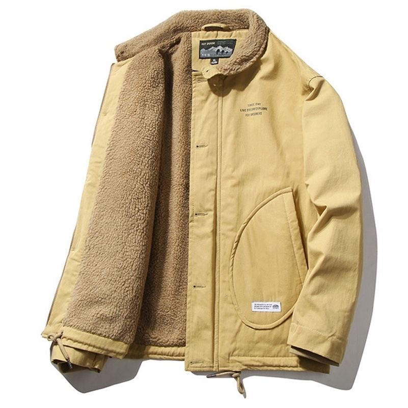 Mens Fur Collar Jackets Men Thick Warm Jacket Autumn Winter Military Parkas Outerwear Clothing Fleece Bomber y240828