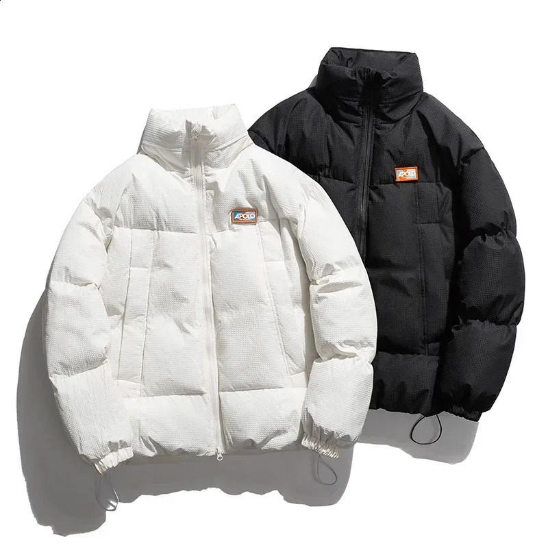 Winter Cotton Clothes for Mens Breadsuit Coat Large Loose Standing Collar for Mens Simple Versatile Cotton Clothes 240828