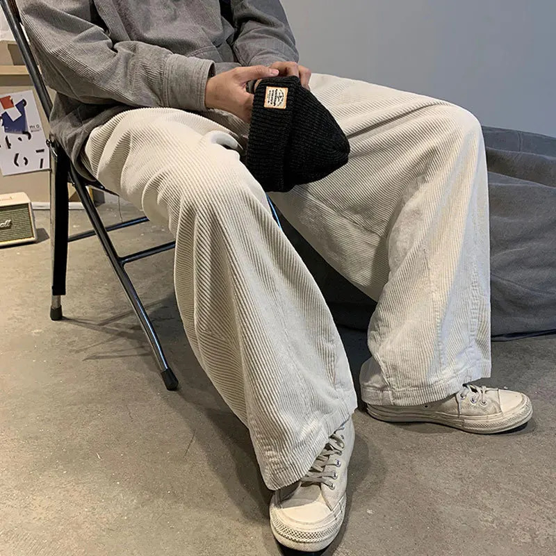 Pantalon en velours côtelé kaki hivern