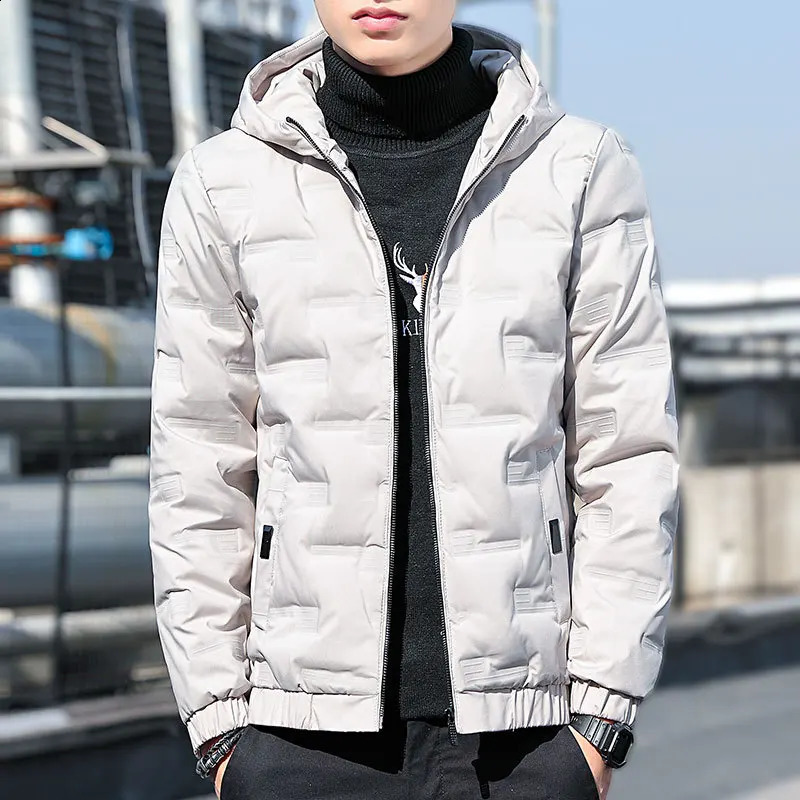CottonPadded Men Winter 2023 Fashion Simple Thickened Baseball Jacket Mens Trend with Cashmere Coat 240828