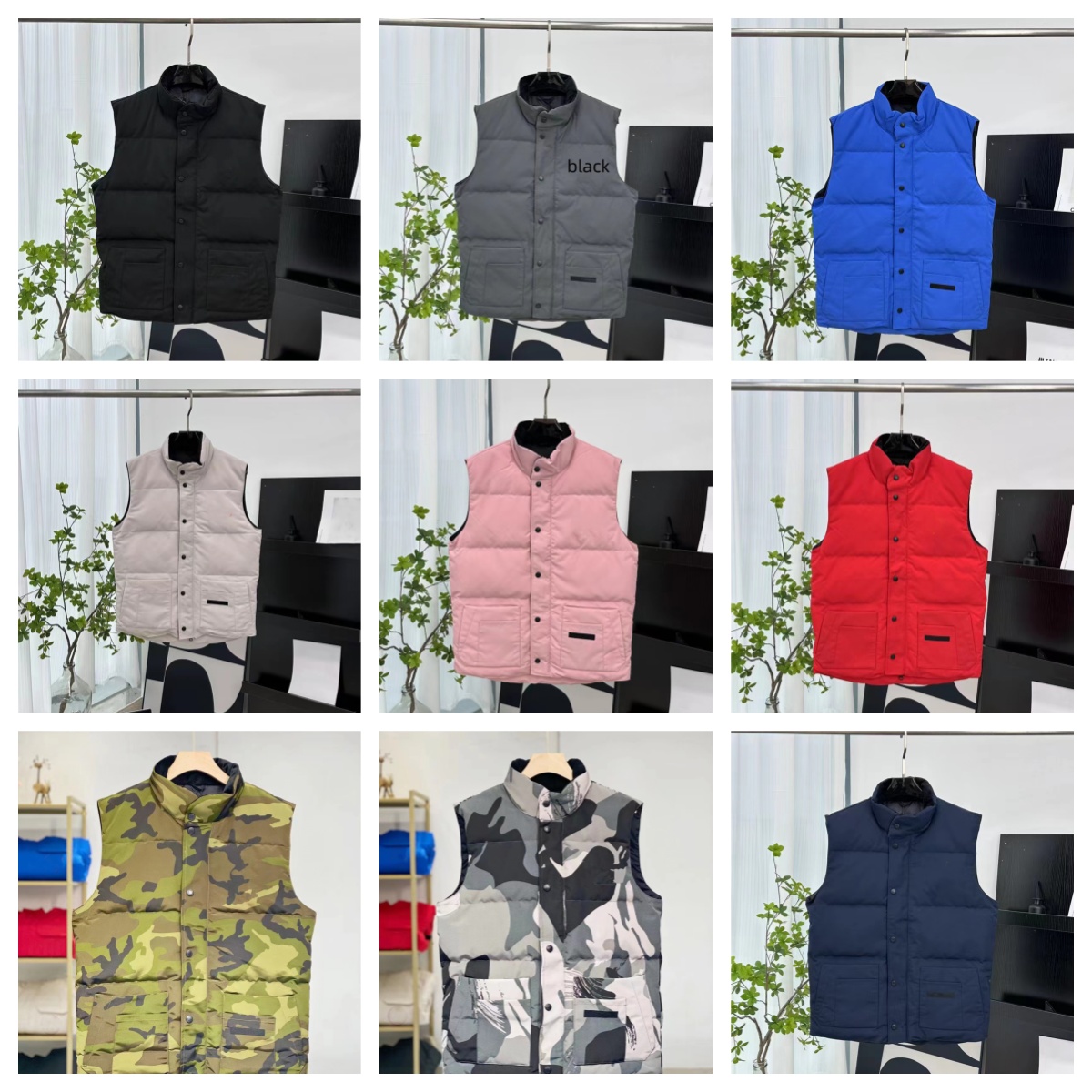 Mens vest puffer vest designer vests jacket coat waistcoat feather material graphite gray black and white blue fashion trend couple coat gilet size