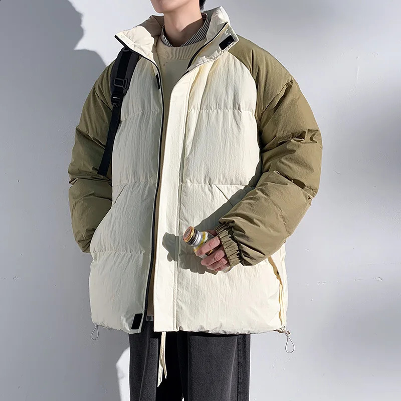 Leisure autumn/winter mens warm top Parkas Street jacket cotton padded jacket loose windproof thick down jacket 240907