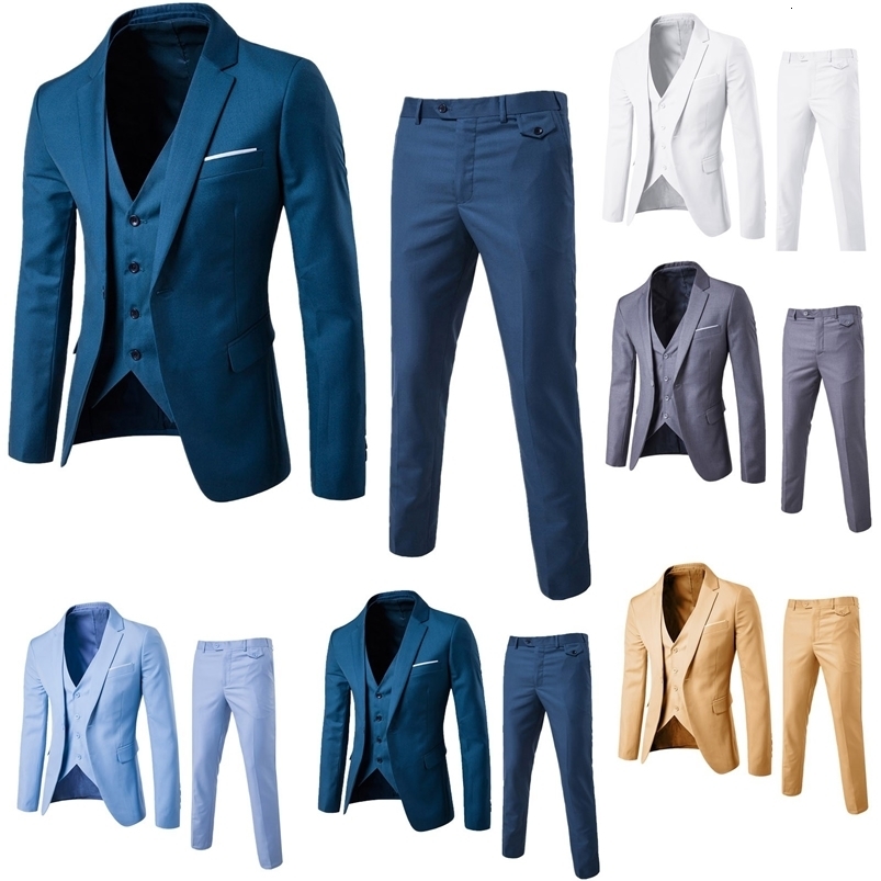 Mens ultra-thin set 3-piece business set wedding party jacket and pants jacket mens formal set 240828