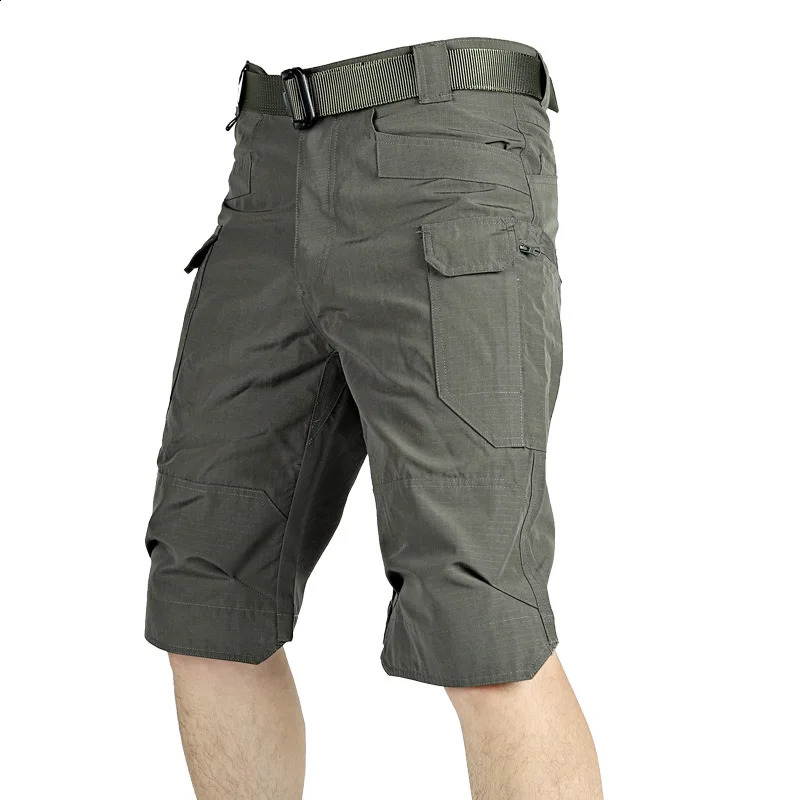 Summer tactical cargo shorts mens waterproof work pants with multiple pockets durable outdoor camping and hiking shorts size S-6XL 240828