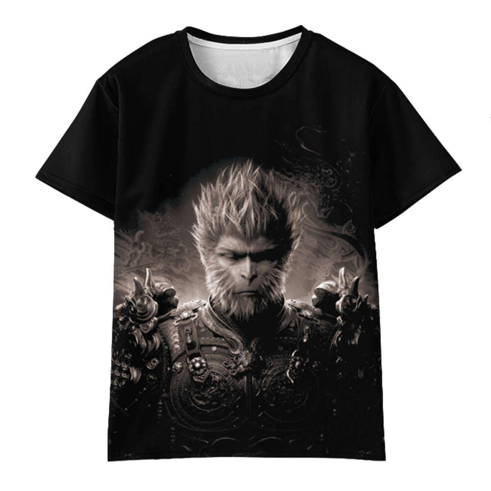 News Black Mythical Wukong Hot Selling Sublimation Men's Short Sleeves 3D Printed Short Sleeves
