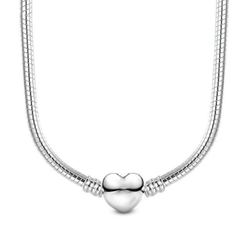 necklace with box S925 Silver cuban chain heart Pendant Necklaces for women Designer Jewelry Snake Chain Necklace Fashion clavicle chains gifts