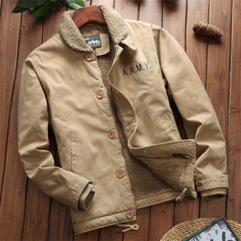 Mens Fur Collar Jackets Outerwear Clothing Fleece Bomber Jacket Clothes Men Thick Warm Autumn Winter Military Parkas y240828