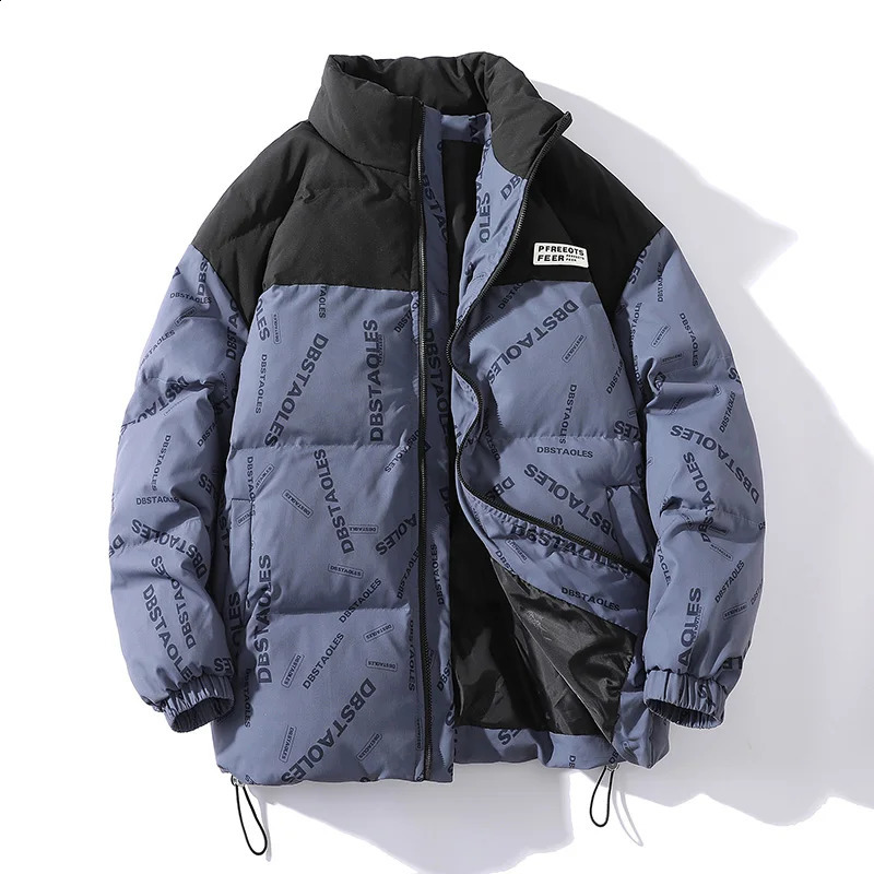Winter Outdoor Coat Men Warm Puffer Jacket Thick Parkas Korean Fashion Casual Cotton Padded Down Outwear Zipper Parka 240828