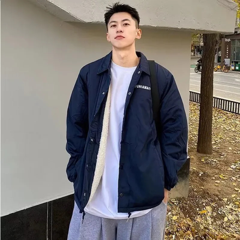 Autumn Winter Vintage Japanese Style Thickened Loose Fit Jacket Cotton Coat Warm Jacket For Men Women 240828