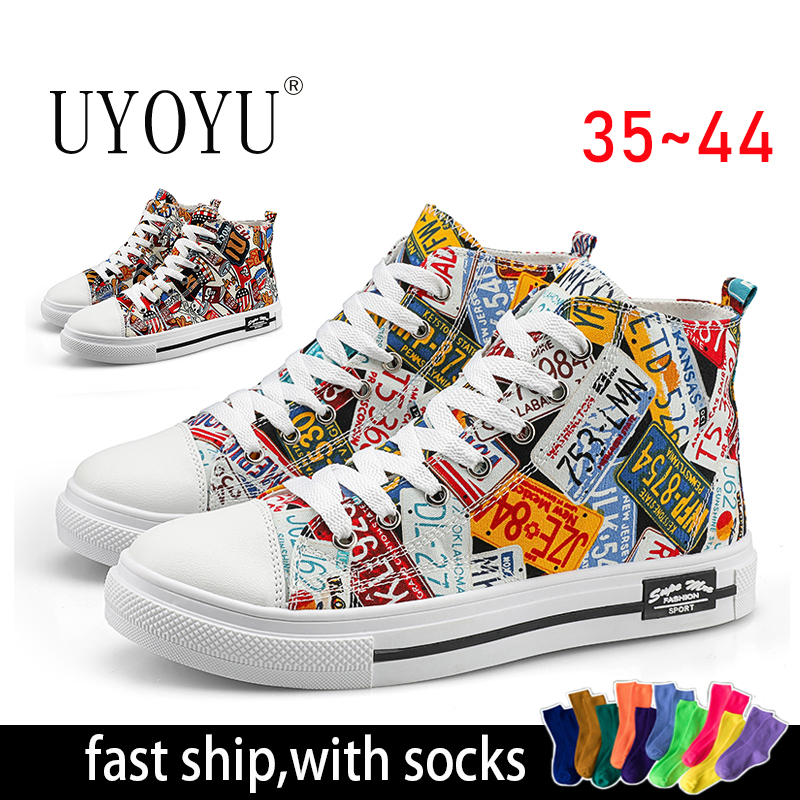 High Top Men's 2025 Printed Black Canvas Sll Vulcanize Women Stars Casual Skateboarding Shoes Classic Brand 2b6e