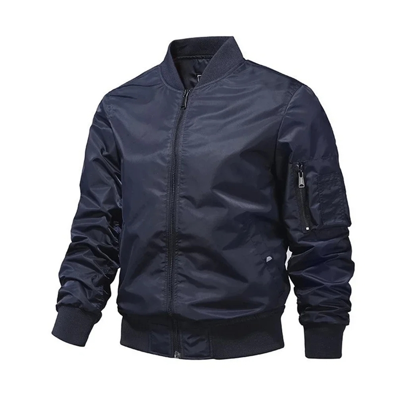 2024 mens monochrome bomber jacket exterior pilot baseball jacket outdoor clothing for spring and summer 240829