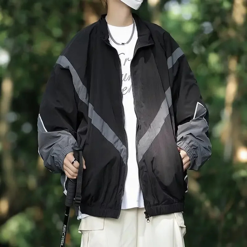 Trendy European American Style Couple Workwear Jacket Vintage Multi-pocket Stand Collar Baseball Uniform For Men Women 240829