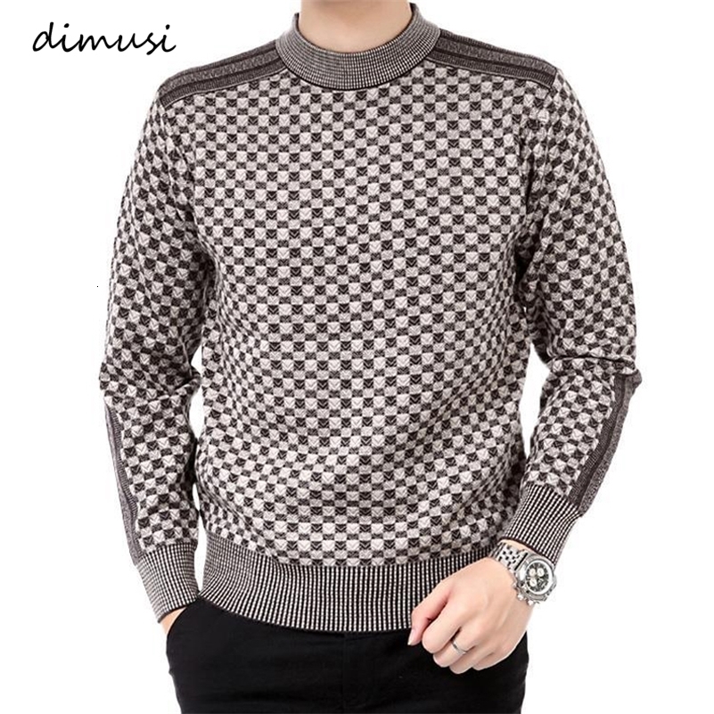 DIMUSI autumn and winter mens sweater warm and thick cashmere turtle neck pull flower mens slim fit classic sweater knitted clothing 240829
