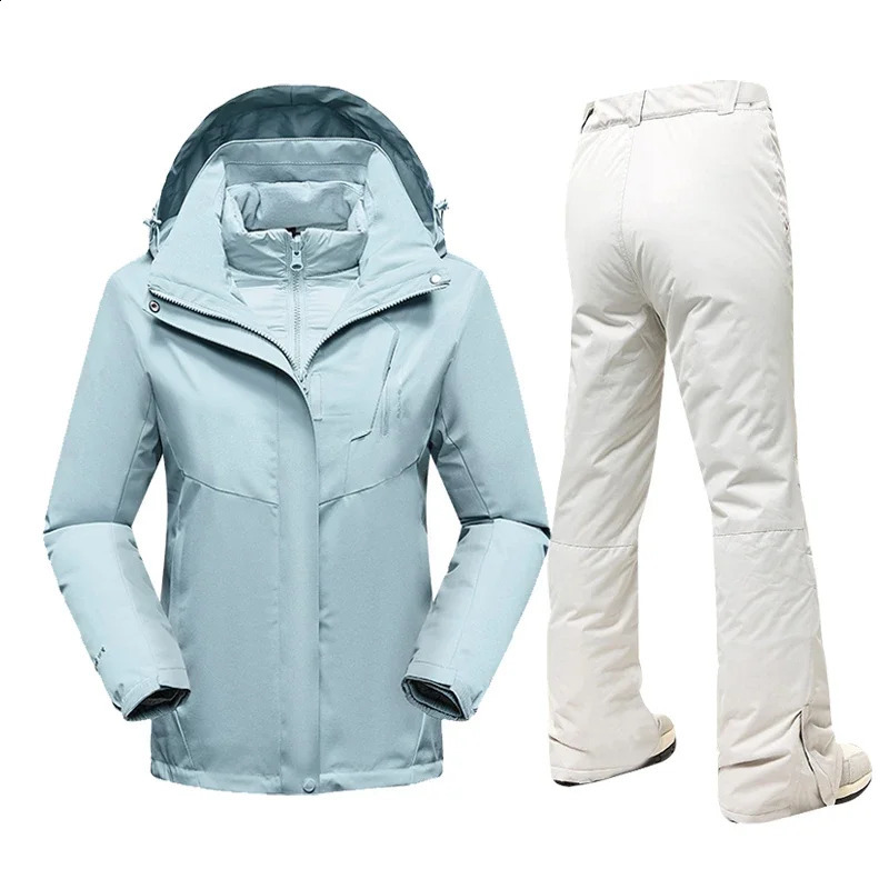 Ski Suit for Women Winter Snow Down Jackets and Pants Outdoor Waterproof Windproof Snowboard Wear Female Warm Skiing Outfit 240829