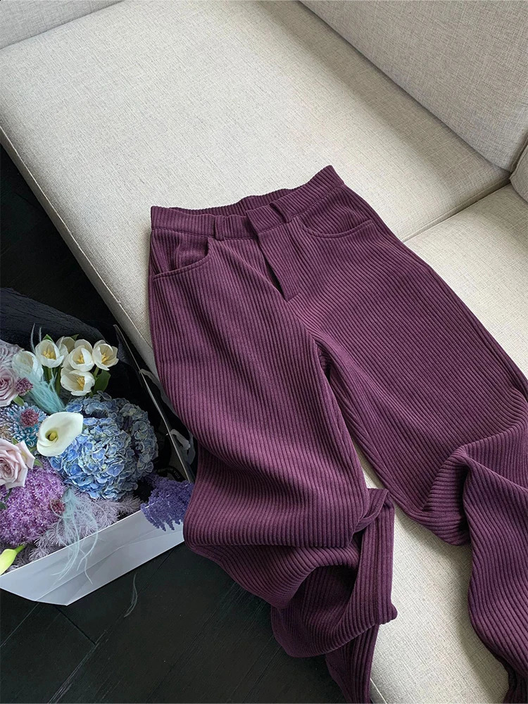 Papt de survêtement pourpre Purple Baggy Vintage Y2K Fashion Harajuku Pantalon en velours côtelé haut taille pantalon Jogger des années 2000 des