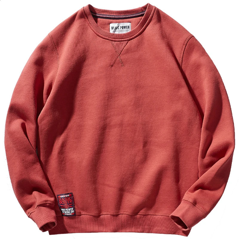 Crew Neck Pullover Sweatshirt Men s Autumn and Winter Fleece Thick Warm Long Sleeves Sports Jacket 240829