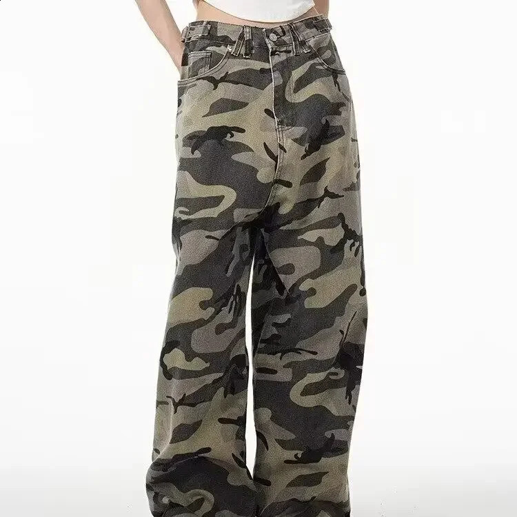Trendy American Style High Street Straight-leg Casual Jeans For Men Loose-fit Wide-leg Cargo Pants Summer Trend 240829