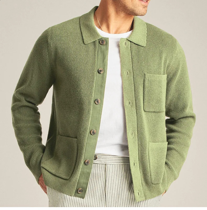Vintage boutonné à revers Pull de chou-cardigans Couleur continue Couleur à manches longues Vestes en tricot décontractées pour les pulls d'hiver
